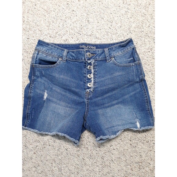 9x3 Maurices high rise button fly distressed shorts - Picture 1 of 3